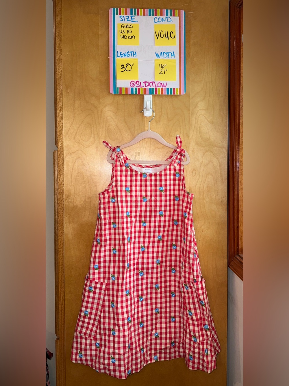 Hanna Andersson Gingham Tie-Shoulder Dress